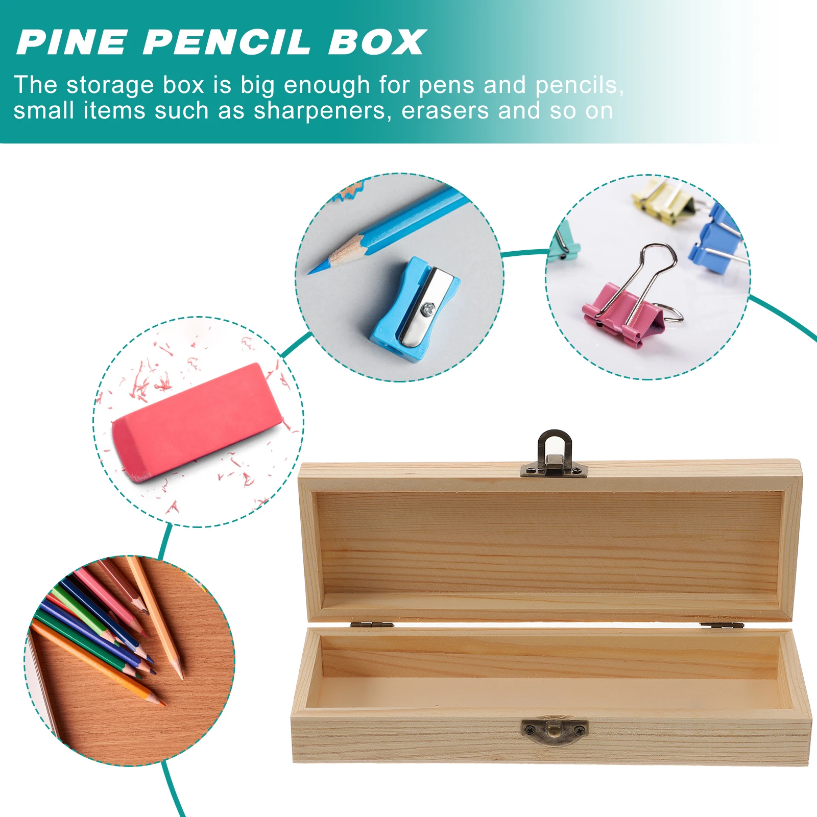

Wooden Painting Mold Large Capacity Pencil Box for Students Kids School Use Durable Storage Boxes Pen Supply Daily Use