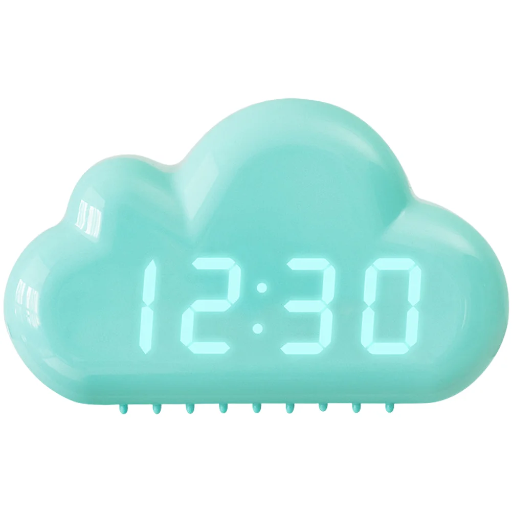 Nightstand White,Blue LED Alarm Clock Alarm Clock Voice Activated Over 60dB Three Alarms For Nightstand Nightstand