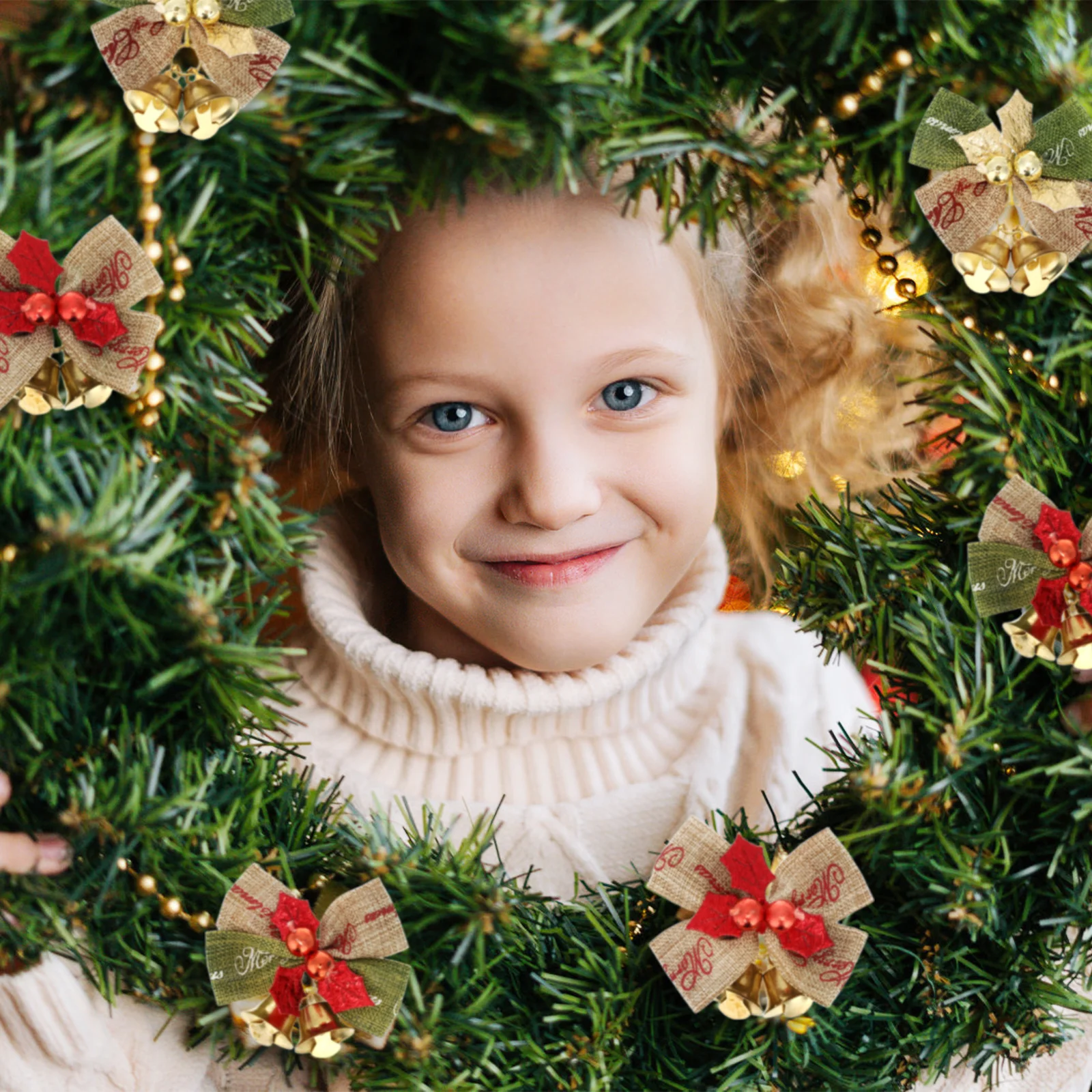 

1Pcs Christmas Bows Exquisite Craftsmanship Xmas Party Bow Adornment for Tree Wine Bottle Decorative Pendant Christmas Bow Decor