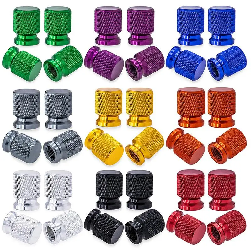 Tire Valve Stem Caps, Anodized Aluminum Wheel Valve Covers Accessories, Universal For Cars, SUVs, Bikes, Trucks And Motorcycles