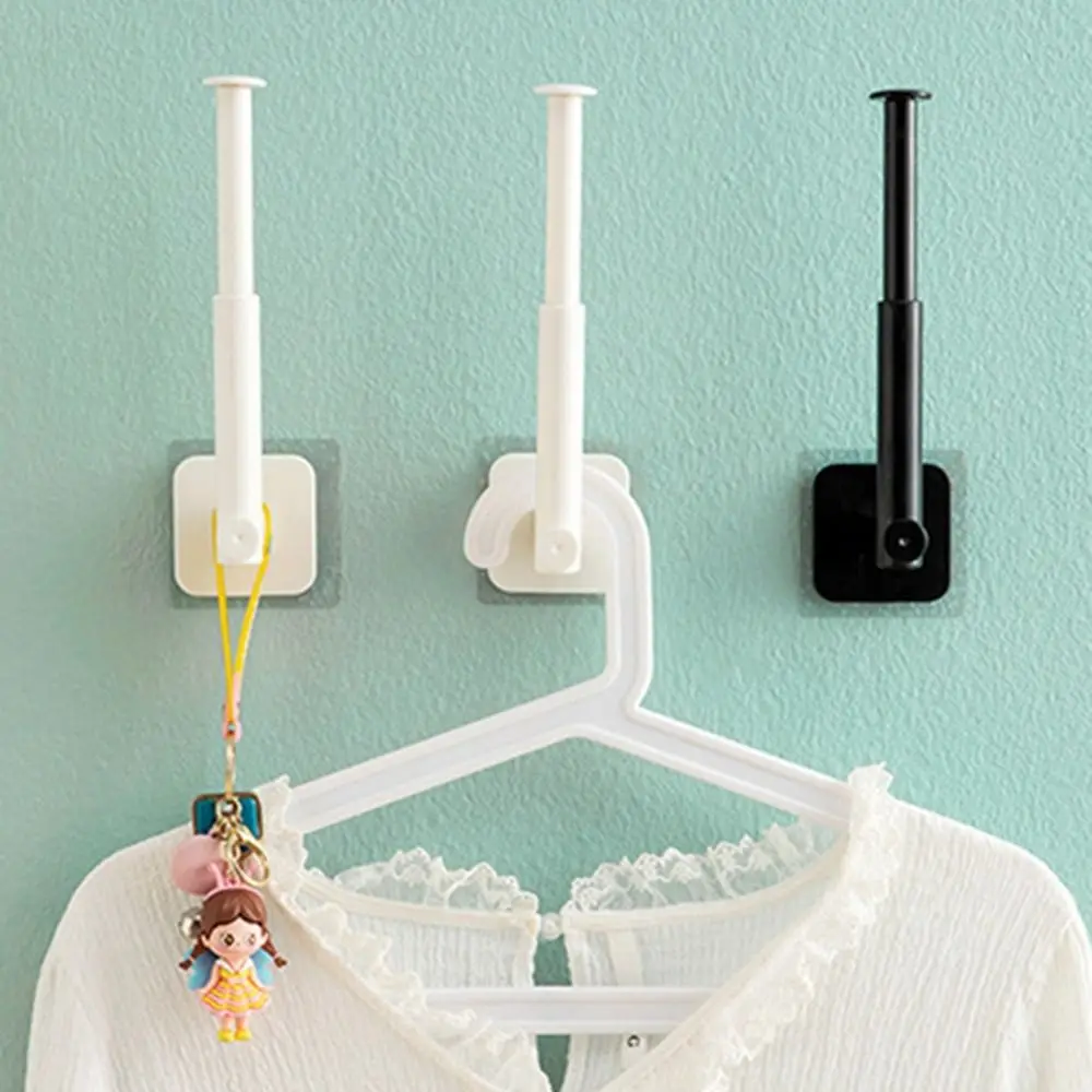 Plastic Hat Storage Rack Multipurpose Retractable Self-Adhesive Towels Holder L-Shaped Wall Mounted Cling Film