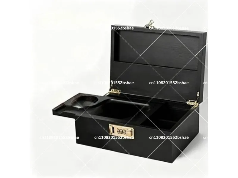 Bamboo Desktop Storage Box with Drawer, Home Kitchen Cutlery Organizer, Grid Cleaning Caddy