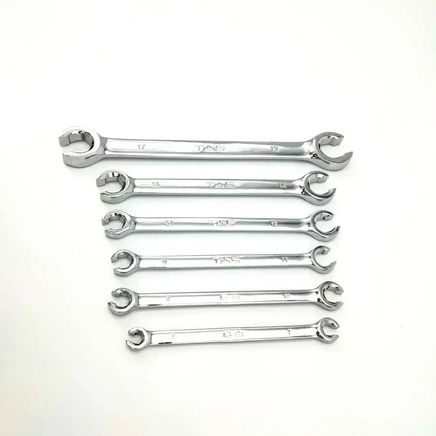 

6Pcs Metric Flare Nut Spanner Wrench Kit 6mm-19mm For Gas Brake A/C Diesel Line