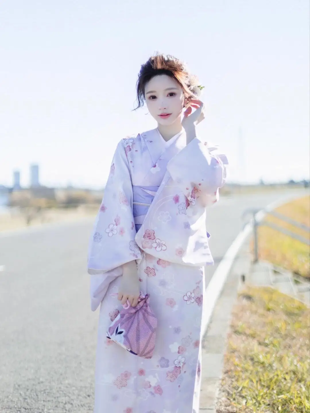 

Purple Kimono Japanese Sle Reformed Version Gentle Fre Sweet Spring Sakura Photoaphy Clothes Divine Girl Photoaphy Co...