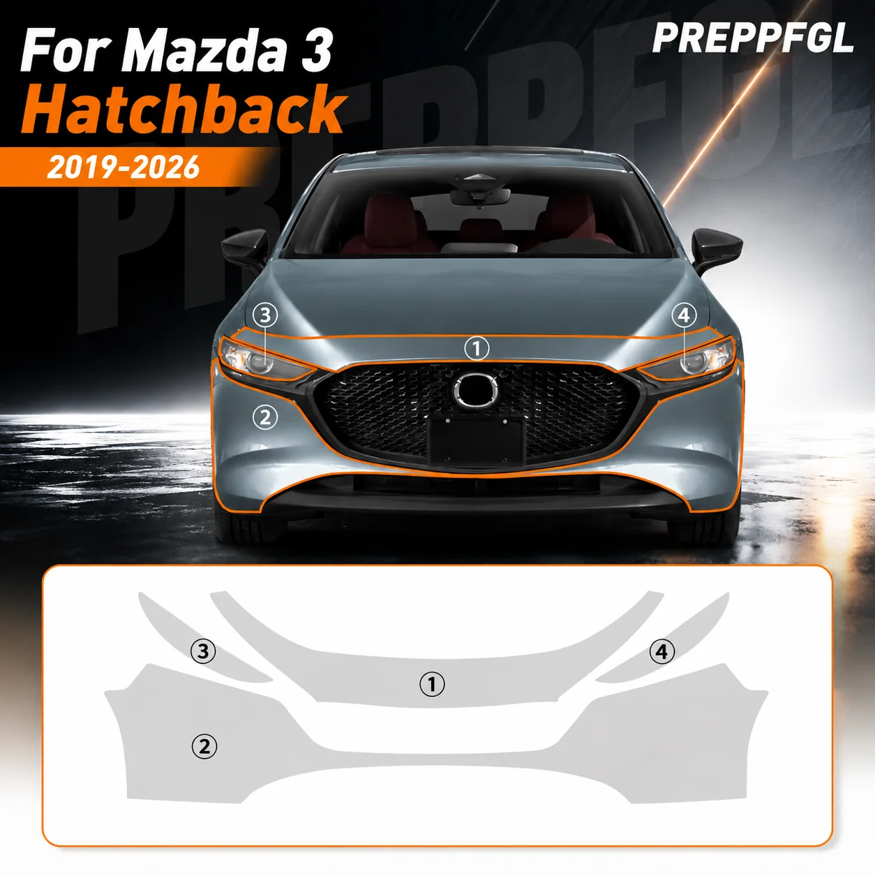 For Mazda 3 Hatchback 2019-2026 9Mil TPU Pre-cut PPF Paint Protective Film Custom Anti Scratch Self-Healing Transparent