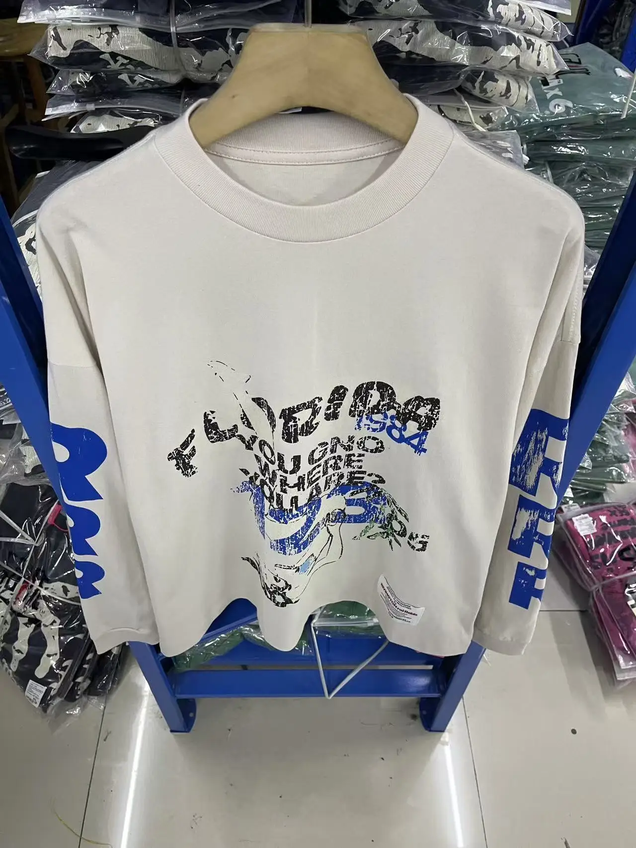 

Oversize RRR123 Print Long Sleeve T-shirt Men Women RRR-123 Tops Tee Cotton High Quality T Shirt