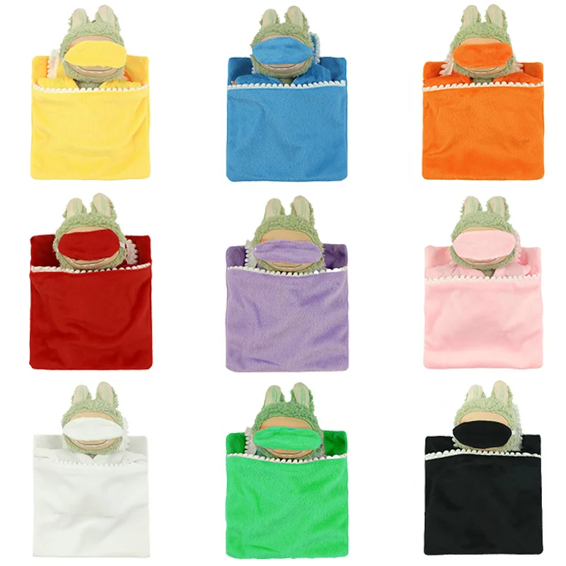 

Аксессуары для кукол Labubu, 2 шт./компл., плюшевый спальный мешок + подушка 15-17 см, плюшевая кукла, рождественский подарок, праздничные игрушки для девочек