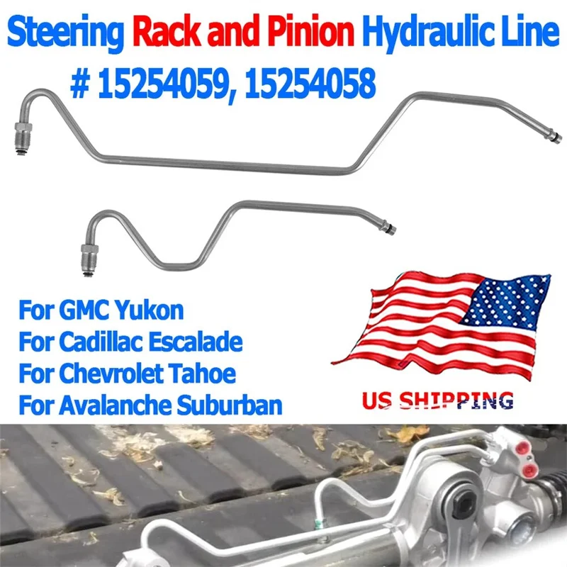

Steering Rack and Pinion Hydraulic Line 15254059 15254058 Compatible for 08-14 Tahoe Sierra Avalanche Escalade