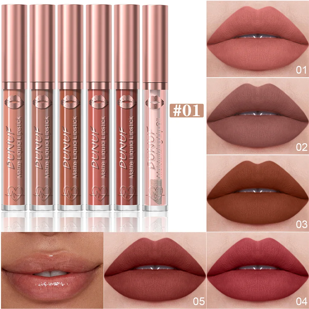 6 Colors Velvet Matte Lip Glaze Gift Set Waterproof Long Lasting Non-Stick Lipstick