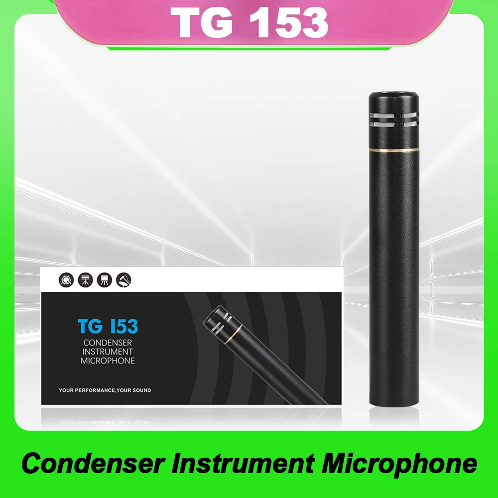 TG-I53 Metal condenser instrument microphone, drum mount microphone suitable for cymbals, clear recording quality