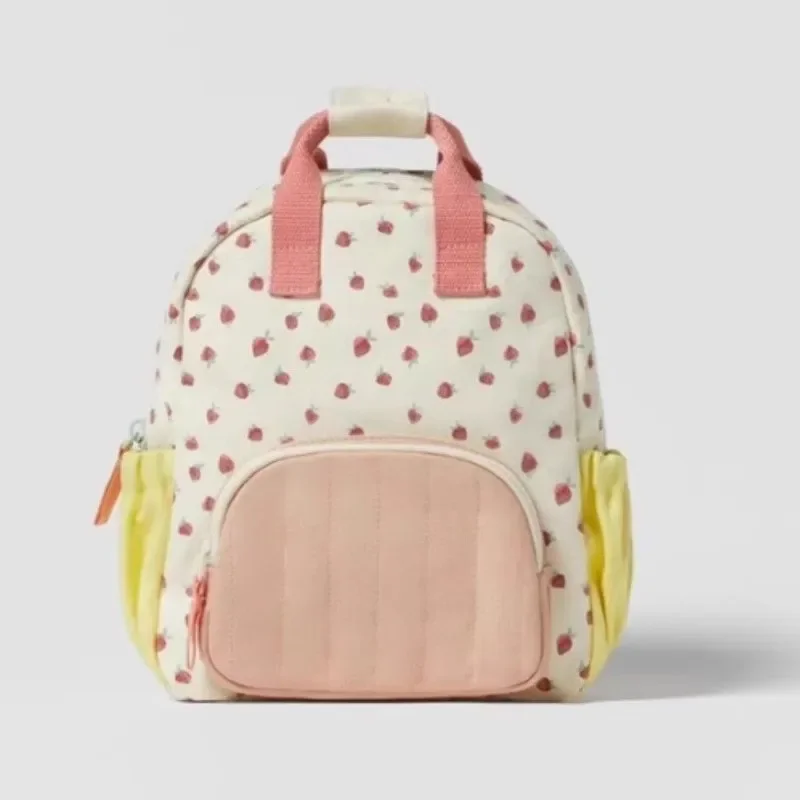 Mochila con estampado de fresas para niños y niñas, morral escolar informal de uso diario, bonito, nuevo estilo, a la moda