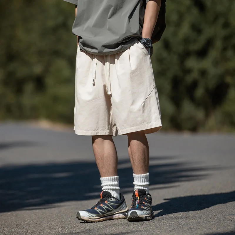 

Мужские японские винтажные плиссированные шорты-карго SS25, высококачественные повседневные шорты средней длины свободного кроя