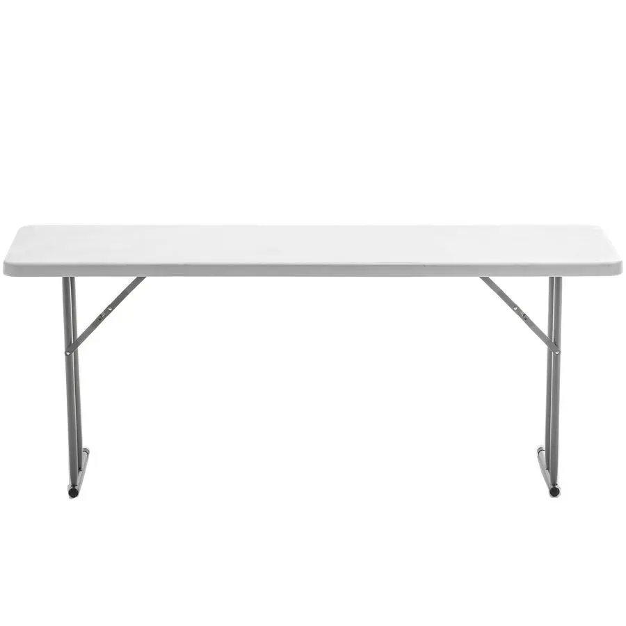 Mesa de Treinamento Dobrável de Plástico Branco de 6 Pés (1,83m) de Comprimento, 18 Polegadas de Largura, 29 Polegadas de Altura, Portátil para Eventos Internos e Externos