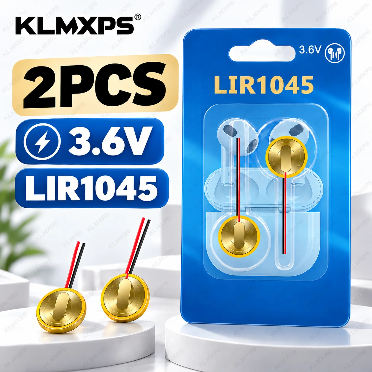 Wholesale LIR1045 3.85V Rechargeable Lithium Coin Button Cell Battery for TWS Bluetooth Earphones