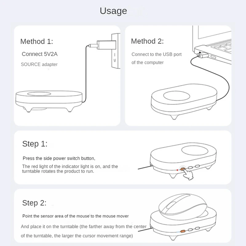 Mouse Mover Undetectable Mouse Jiggler Auto Movement Anti-Sleep Mouse Movement Simulator for Computer Awakening Blue-ROWI