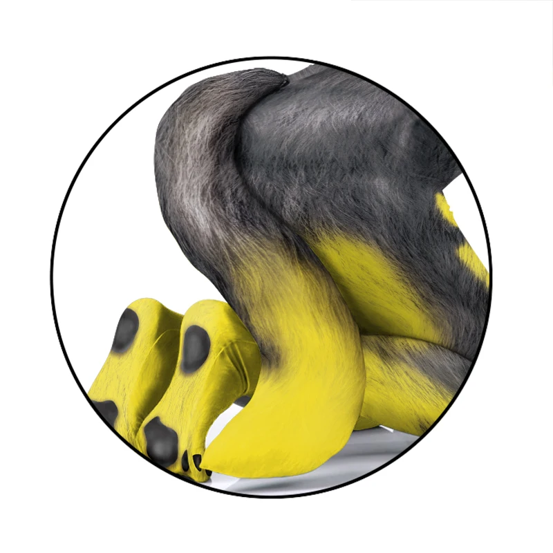 Costume de Cosplay Animal, combinaisons Zentai à fermeture éclair à l'entrejambe, body complet avec grande queue, body de fête de carnaval d'halloween pour hommes