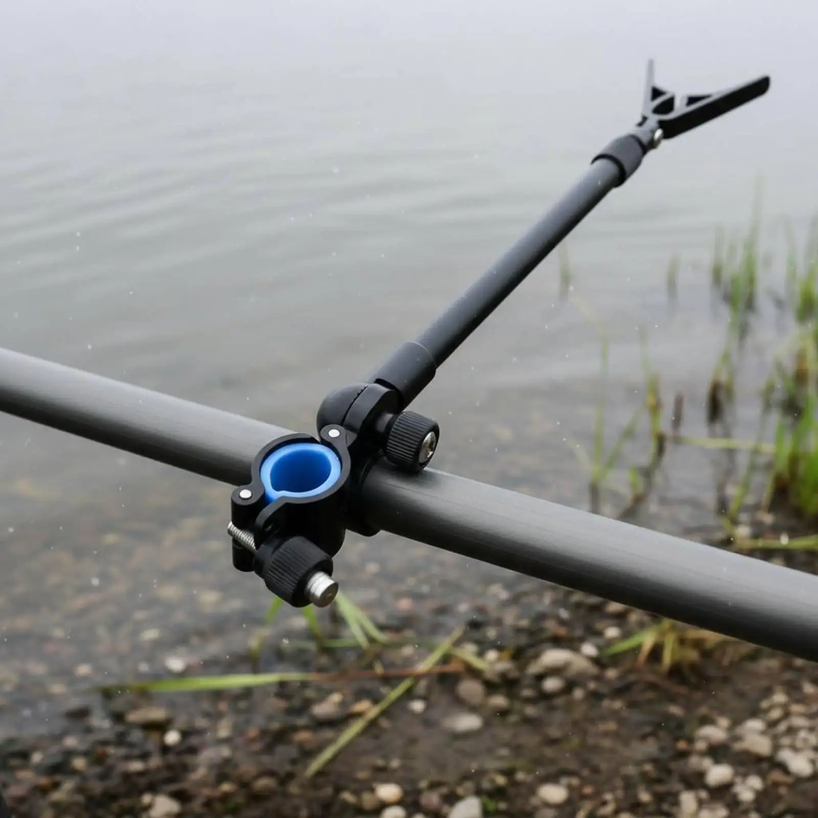 Portable Telescopic Fishing Rod Holder for Boat Railing with Adjustable Clamp and Folding Y Shape Cradle for Stability