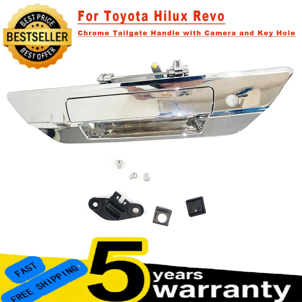 Chrome Tailgate Handle Back Door Handle Trunk Handle For Toyota Hilux Revo 2015 2016 2017 2018 2019 2020 2021