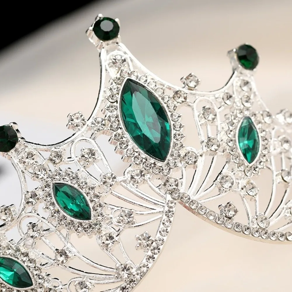 Vintage Berlian Imitasi Ratu Putri Mahkota Paduan Barok Kristal Tiara Aksesoris Rambut Gaun Prom Perhiasan Hadiah Ulang Tahun