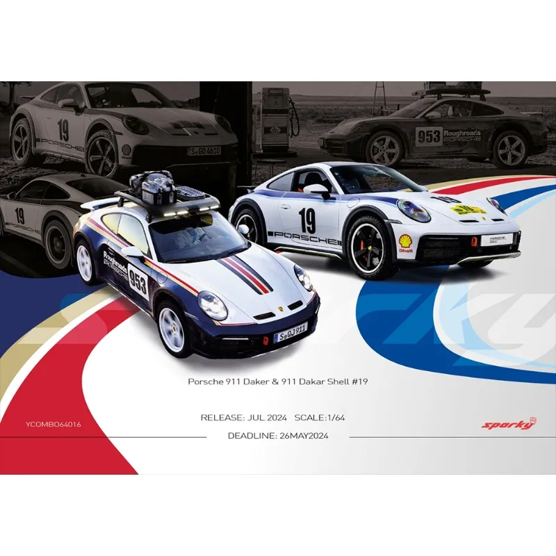 

Sparky 1:64 Porsche 911 Daker Shell Rallye 1971 Tiny Exclusive Alloy Premium Diecast Vehicle Model Toy Collectibl Display Piece