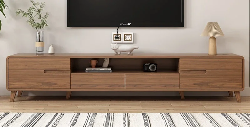 

For Modern Simple TV Cabine Wood Coffee Table Combination Small Apartments Living Room Side Floor Cabinet