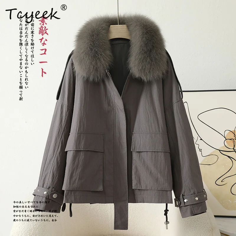 Tcyeek automne hiver haut de gamme Version coréenne col en fourrure de renard avec fourrure de lapin détachable femmes Parka manteau de fourrure Fourrures Femme