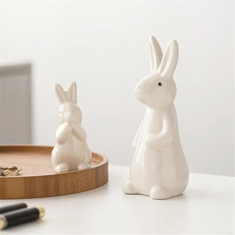 

Delicate Ceramic Rabbit, Easter Rabbit Figure Easter Decorations for Offices