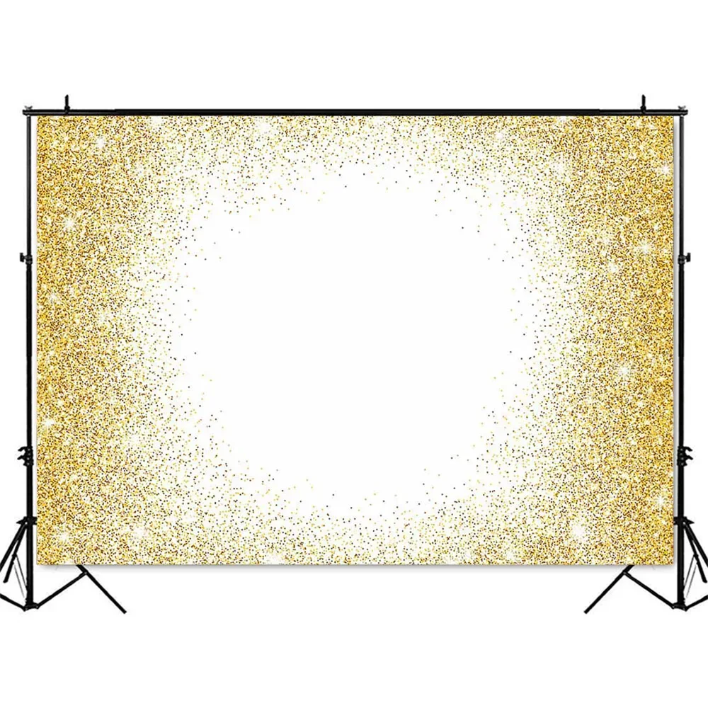 Gold Glitter Birthday Backdrop Sprinkle Shining Dots DIY Customize Photo Background Newborn Kids Baby Shower Party Adult Women