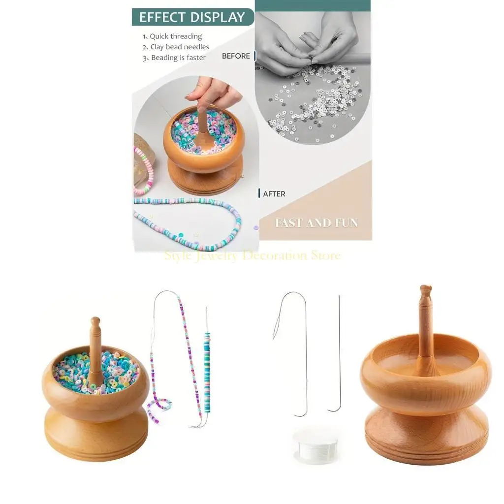 

D46E Bead Spinner Set Jewelry Making Tool Large Bowl Bead Spinner Spin Beading Bowl DIY Jewelry Accessaries for Necklace
