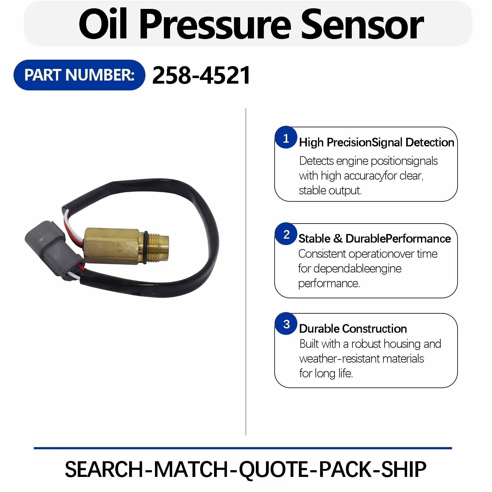 14V Speed Sensor 258-4521 2584521 For Caterpillar CAT 773E 773D 793B 793C 769D 789C 789B 785C 777D 785D 775E 785B 771D 773E