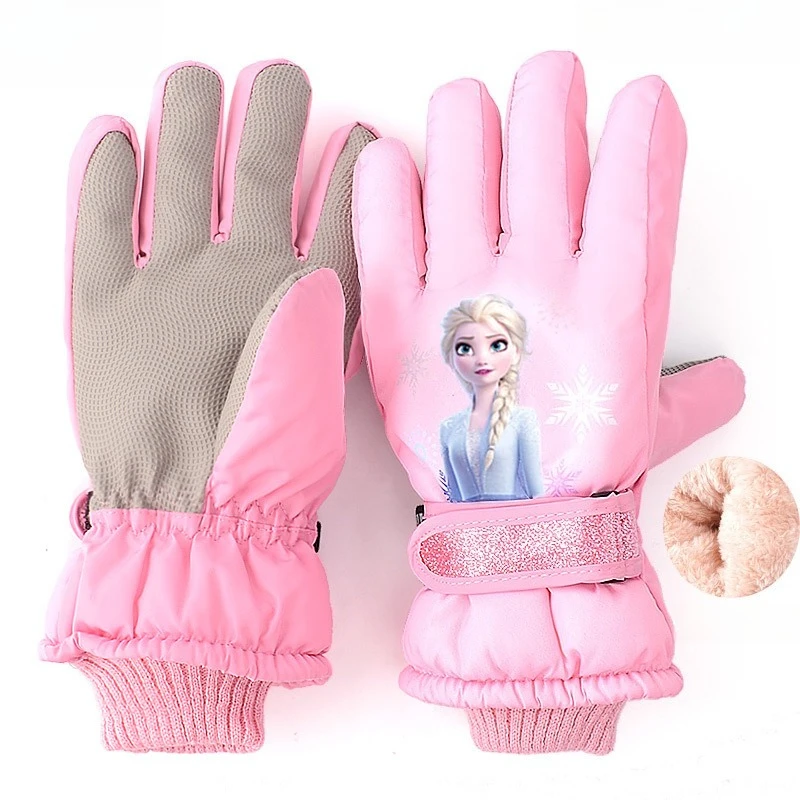 Детские перчатки Miniso Disney, зимние лыжные водонепроницаемые теплые перчатки, студенческие утолщенные детские уличные незамерзающие перчатки