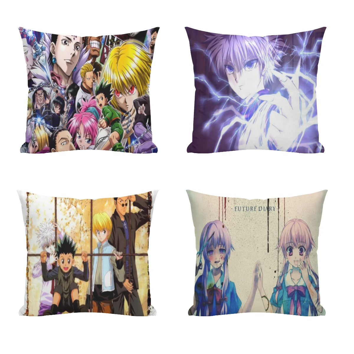 

Hunter-X-Hunter Anime Pillow Case Home Bedroom Living Room Sofa Cushion Cover 45x45cm Peach Skin Pillowcase