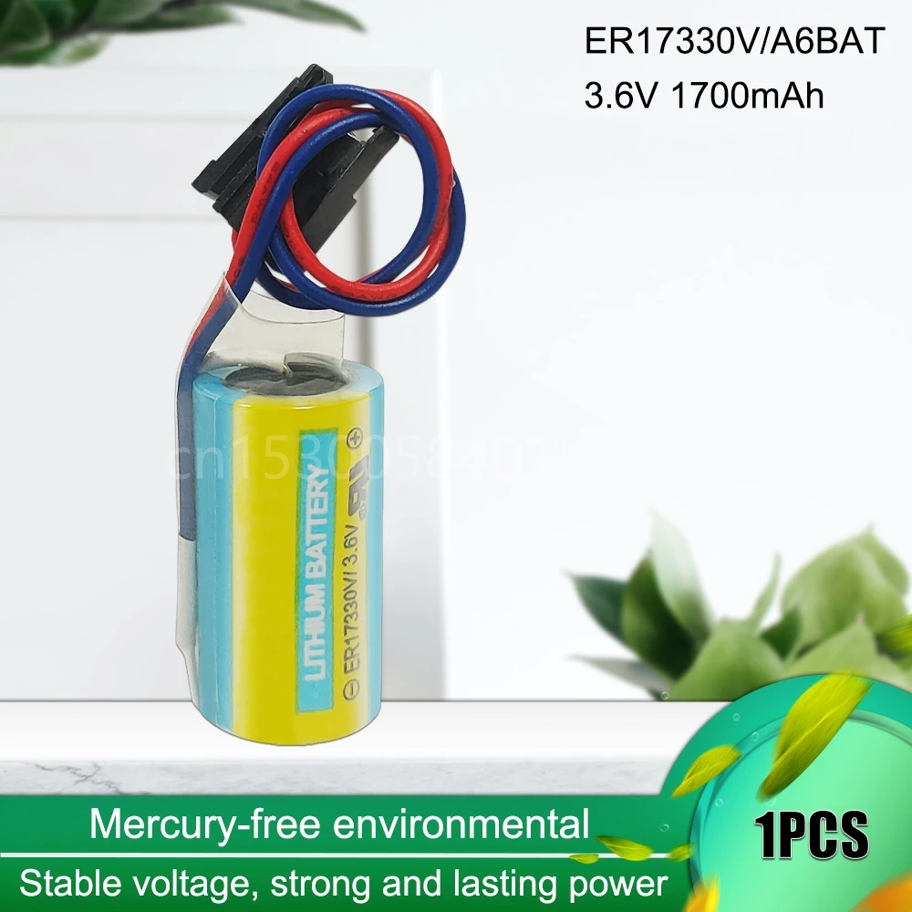 1PCS 100% Original A6BAT ER17330V 3.6V 1700mah Lithium Batteries with Plug for CNC Machine Tools PLC Servo Battery 17330