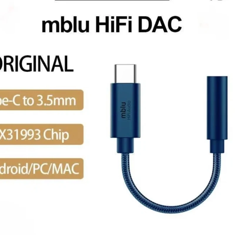 Meizu ? adaptateur d'�couteurs Mblu HiFi DAC/Mblu HiFi DAC Pro, adaptateur Audio Hifi TYPE C � 3.5MM, puce CX31993 600?, Original