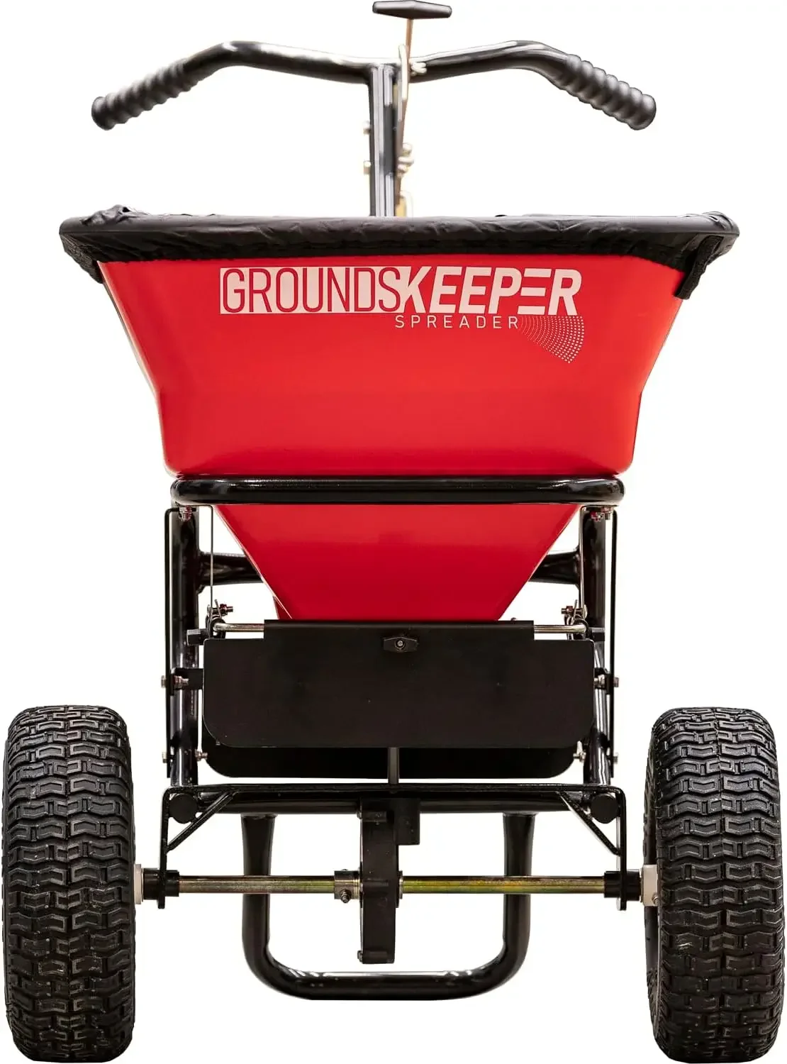 

Grounds Keeper Commercial Walk Behind Push Spreader 100lb Capacity For Seed Fertilizer Winter Salt Snow Melt Grate Cover Enclose