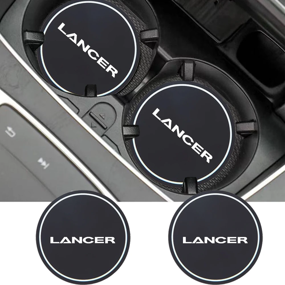 2Pcs Car Coaster Water Cup Bottle Holder Mat Silica Gel Bottle Pad For Mitsubishis Lancer Car Styling Accessories