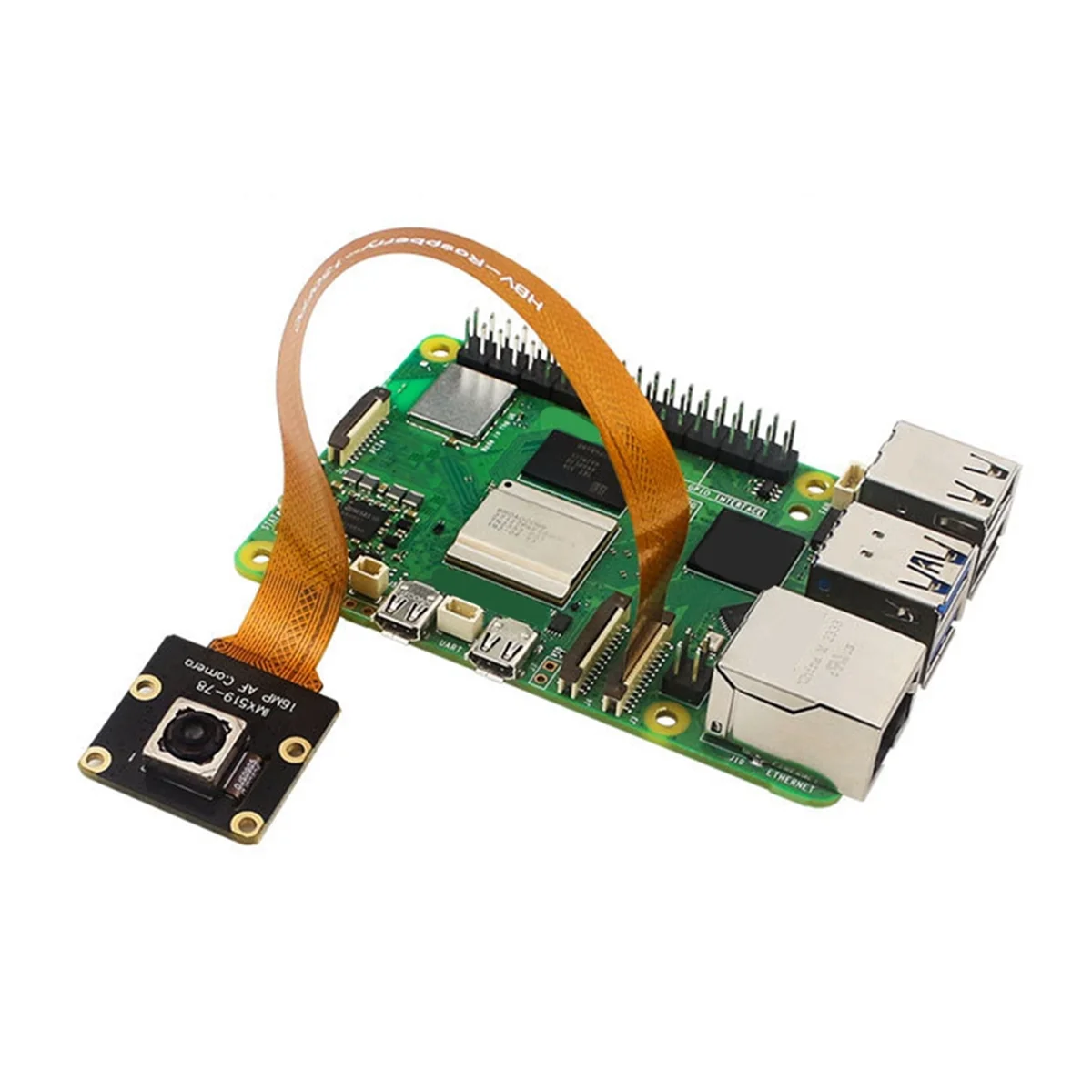 

B49CFor Raspberry Pi 5 16MP AF Camera Auto Focus IMX519-78 4656x3496 High-Resolution Industrial Grade Camera Module