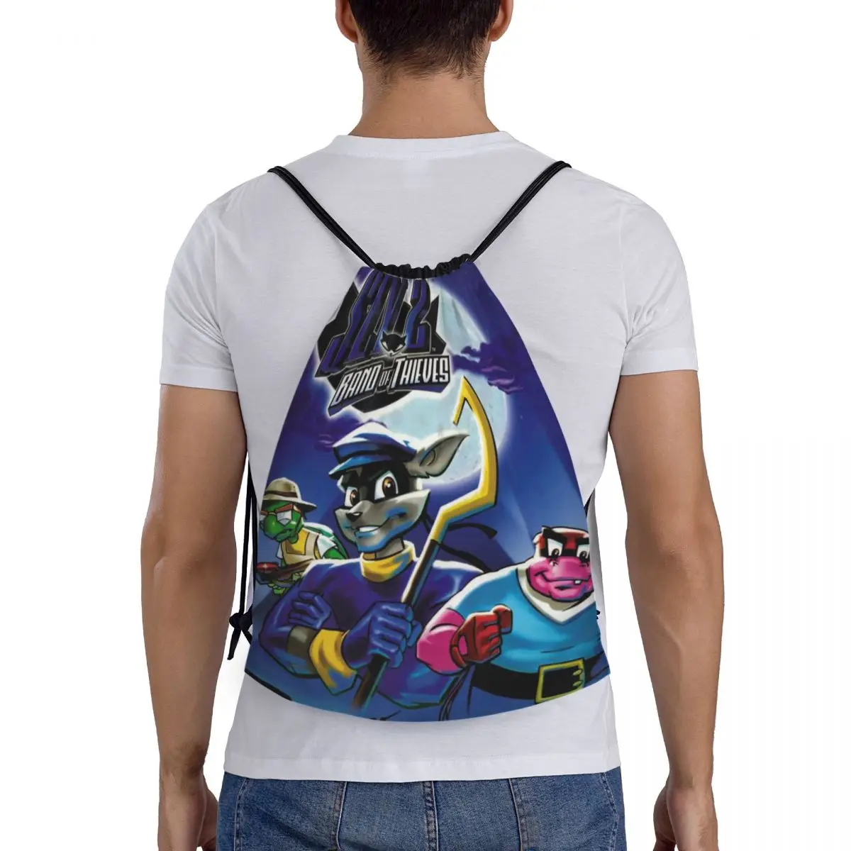 

Comic Collage Sly Cooper Raccoon Fox Turtle Hippo Comic Manga Anime Game Backpacks Drawstring Bags Storage Bag Book Bags