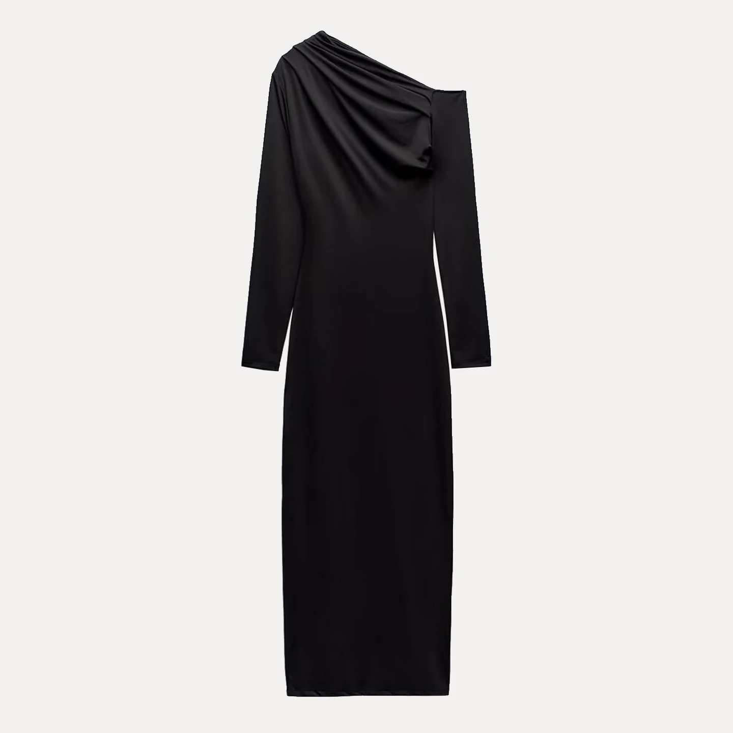 패셔너블한 비대칭 롱 드레스 우아한 개성 여성 의류 가을 2025 신상품 자다타 브랜드 데일리 웨어