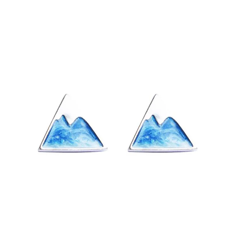 Geometric Iceberg Triangle Stud Earrings for Women 2024 Cool Metal Korean Earrings OL 2000s Aesthetic Jewelry Party Favors