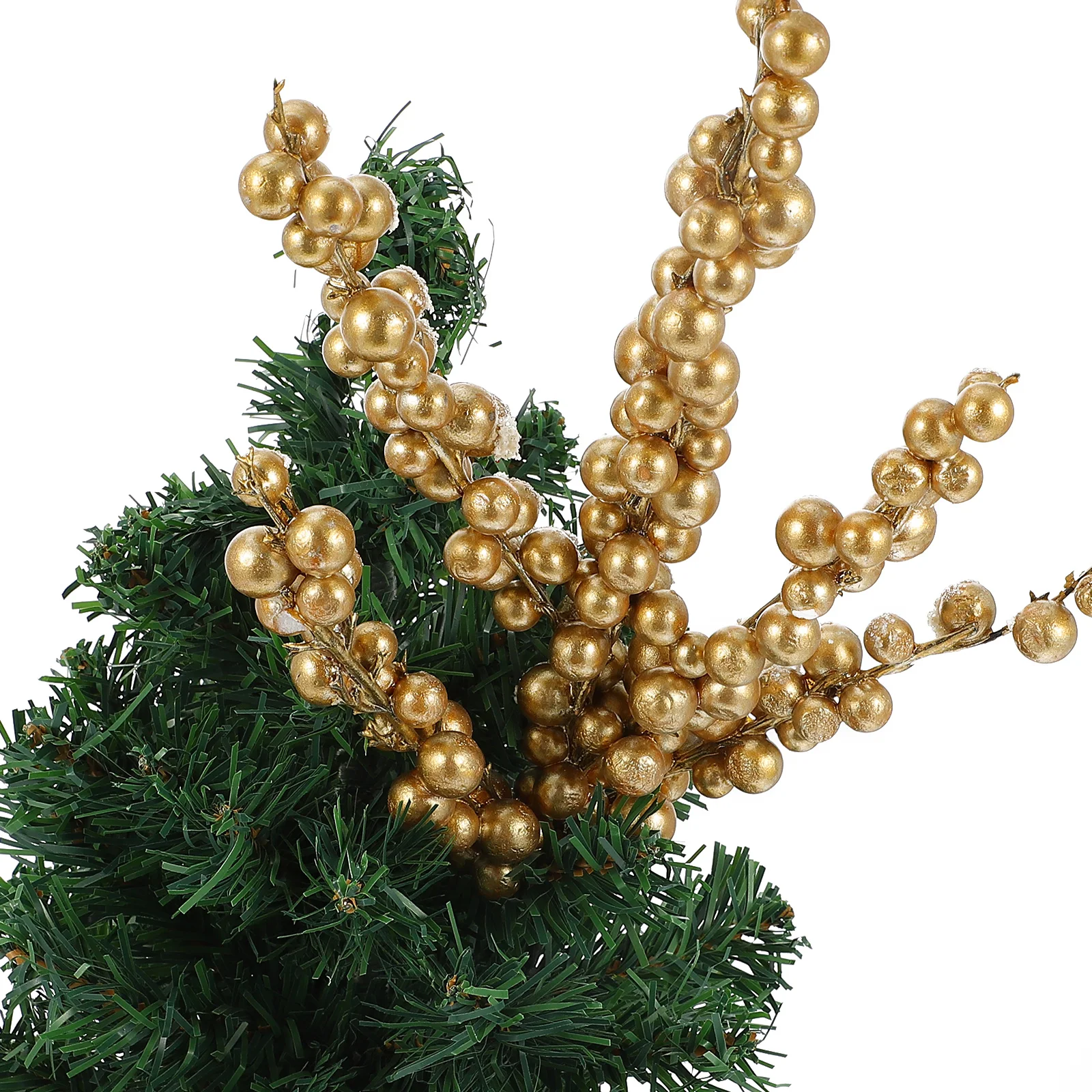 

2 Pcs Christmas Snow Berry Picks Craft Plastic Fruits for Decoration Golden Berries