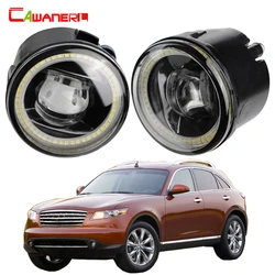 2 X Angel Eye LED Fog Light DRL For Infiniti FX FX35 FX30D FX37 FX45 FX50 2006-2015 30W 8000LM Car Fog Daytime Running Lamp