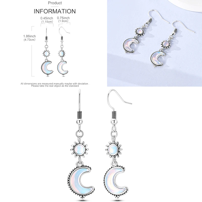 925 Sterling Silber Hängeohrringe Erdbeere Mond Kolibri Kleeblatt Libelle Ozean für Frauen Mädchen Geburtstag Schmuck Geschenk – Detail 25