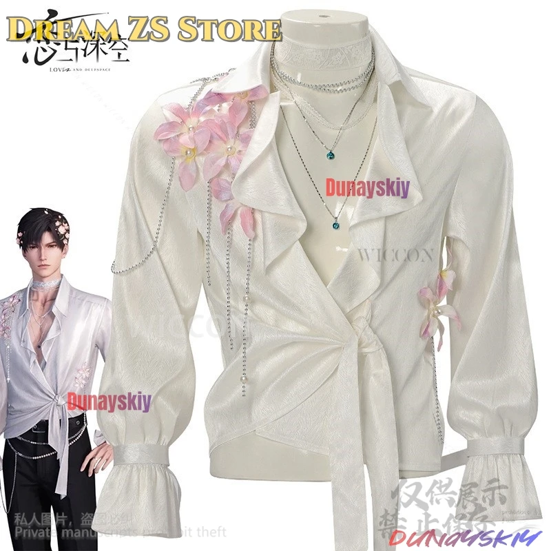 

Game Love And Deepspace Cosplay Zayne Lishen Costume Flower Shirt Sexy Handsome Anime Uniform Wigs Halloween Party Customized