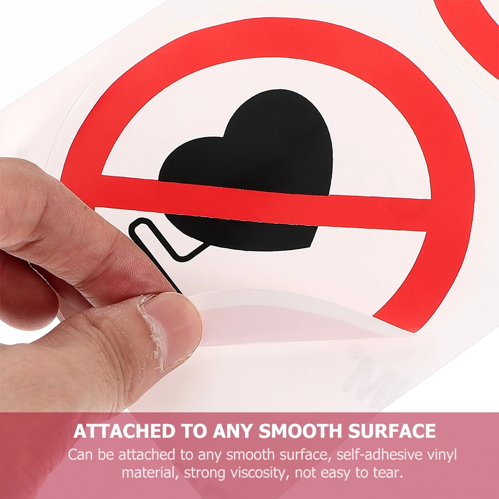 

5pcs Warning No Safety Sign Stickers Self-Adhesive Vinyl Warning Labels Hospital Security Caution Decals