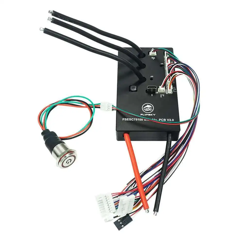 Flipsky 75100 V2.0 con PCB de aluminio con botón de interruptor de llave de encendido basado en VESC para monopatín eléctrico/Scooter/Ebike
