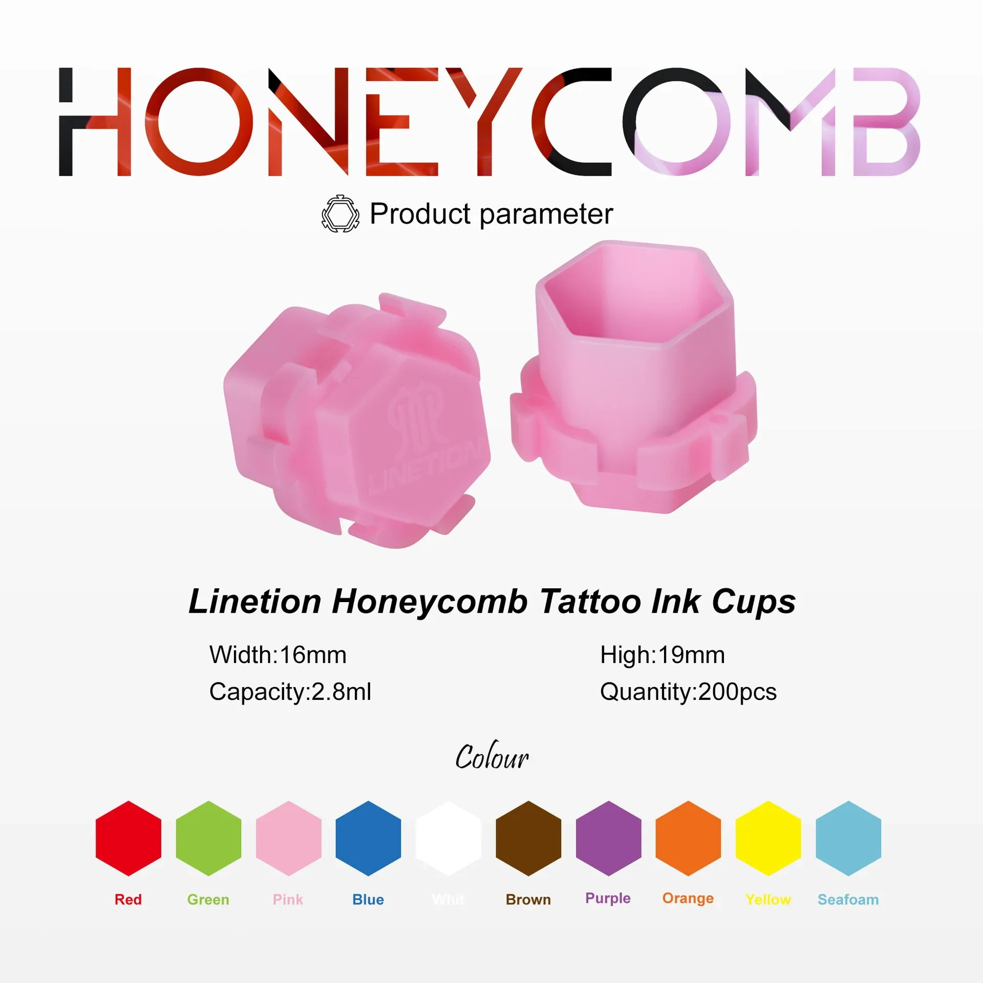 

200pcs/pack Multi-color Tattoo Color Cup Honeycomb Color Cup No Burrs Can Splice Ink Cup Durable Tattoo Accessories Tool Supply