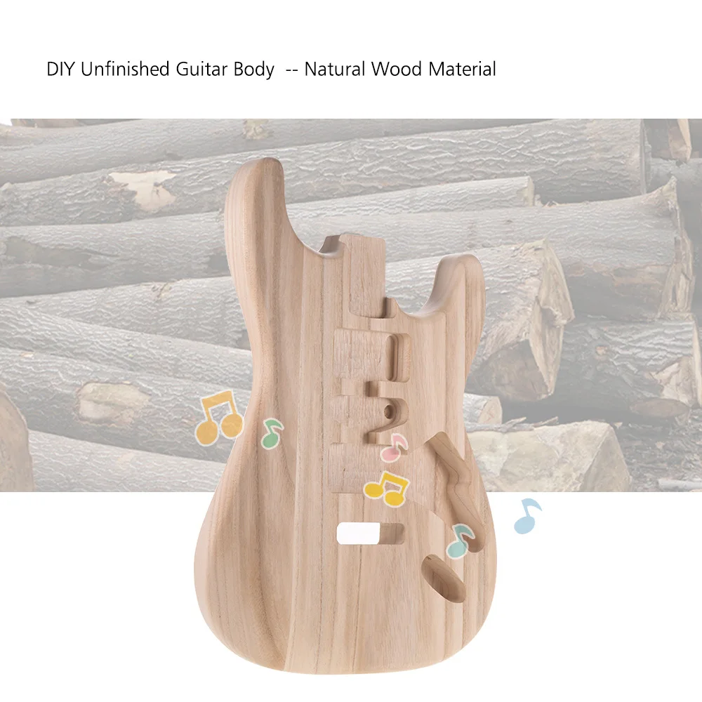 ST01-DT Unfinished Handcrafted Guitar Body Basswood Electric Guitar Body Guitar Barrel Replacement Parts