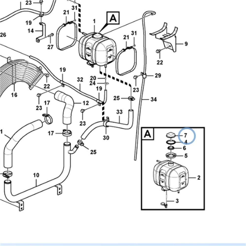 Excavator Parts for Vice Water Bottle Cover Adaptation Model EC210/240/290/360/460/380/480/700