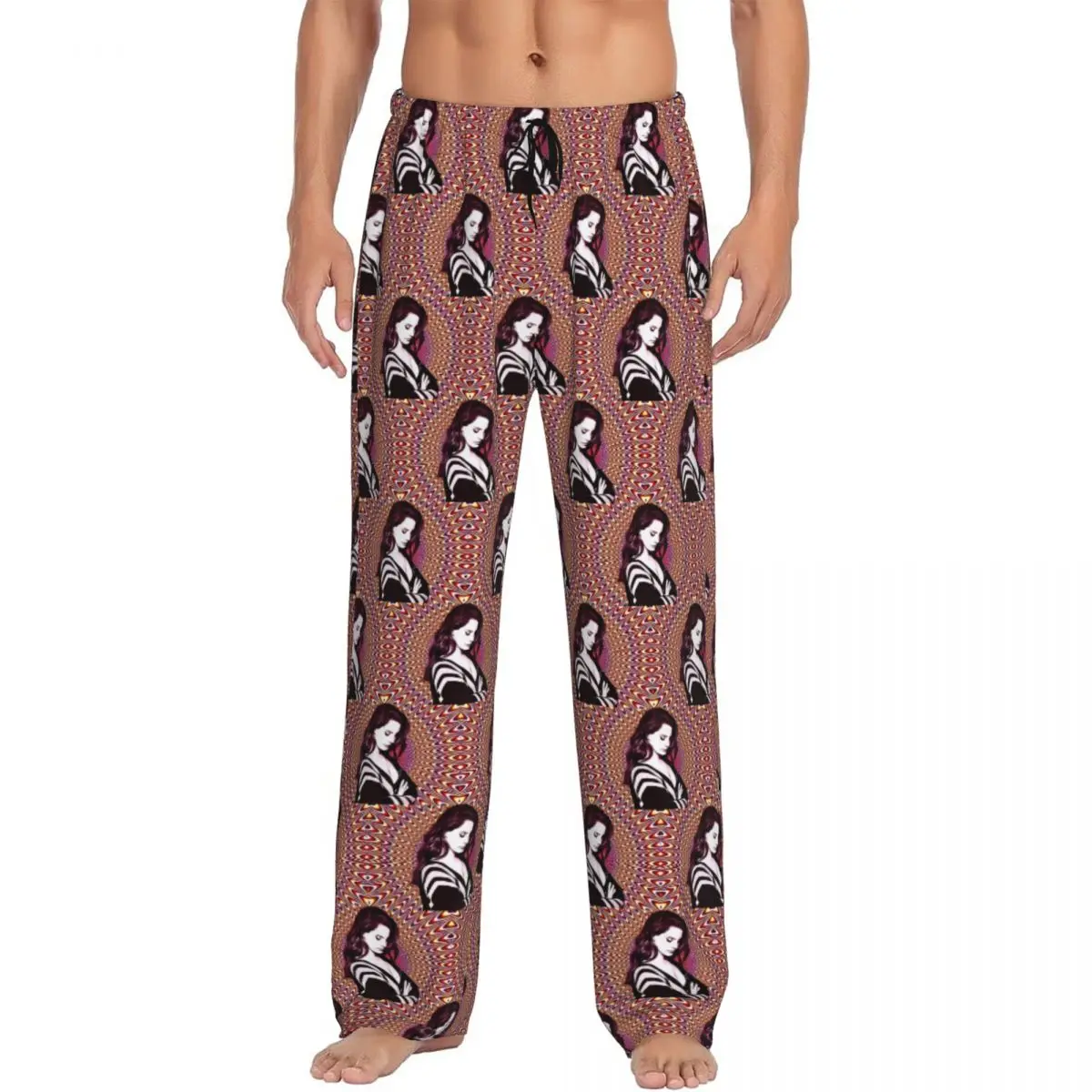 

Custom Print Lana Del Rey Pajama Pants Men Hip Pop Music Sleep Sleepwear Bottoms with Pockets